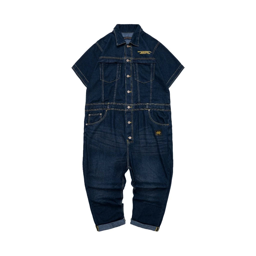 Coverall Shortsleeve Jumpsuit Denim Indigo