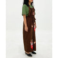 Jumpsuits Women Nara Brown Embroidery Corduroy