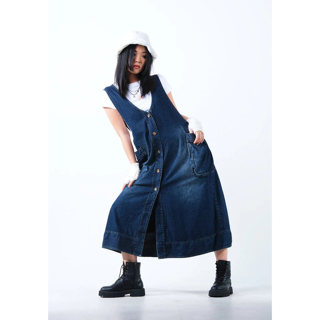 Mizza Dark Blue Overall Dress