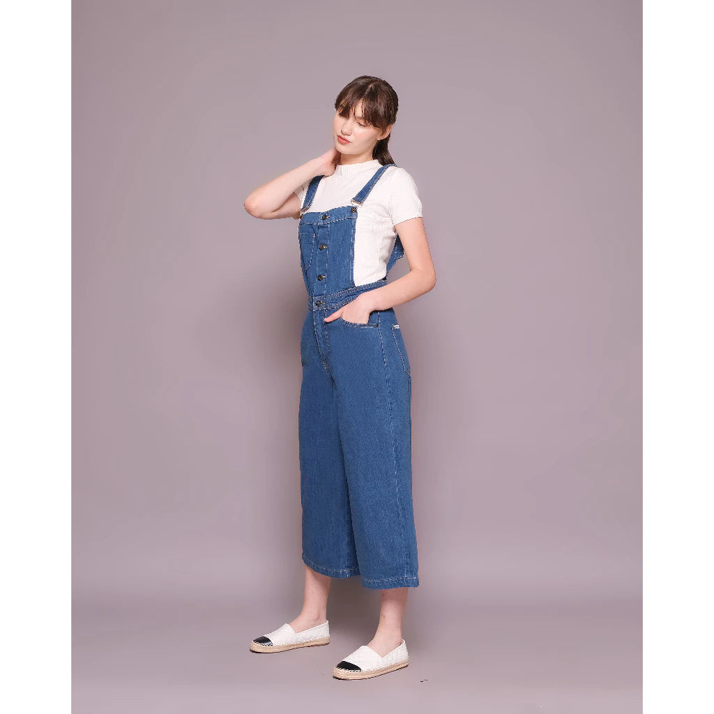 Straight Fit Med Blue Denim Jumsuit