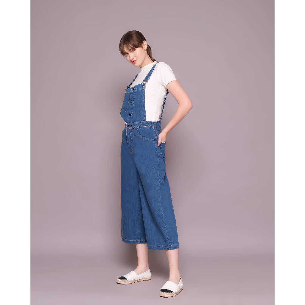 Straight Fit Med Blue Denim Jumsuit